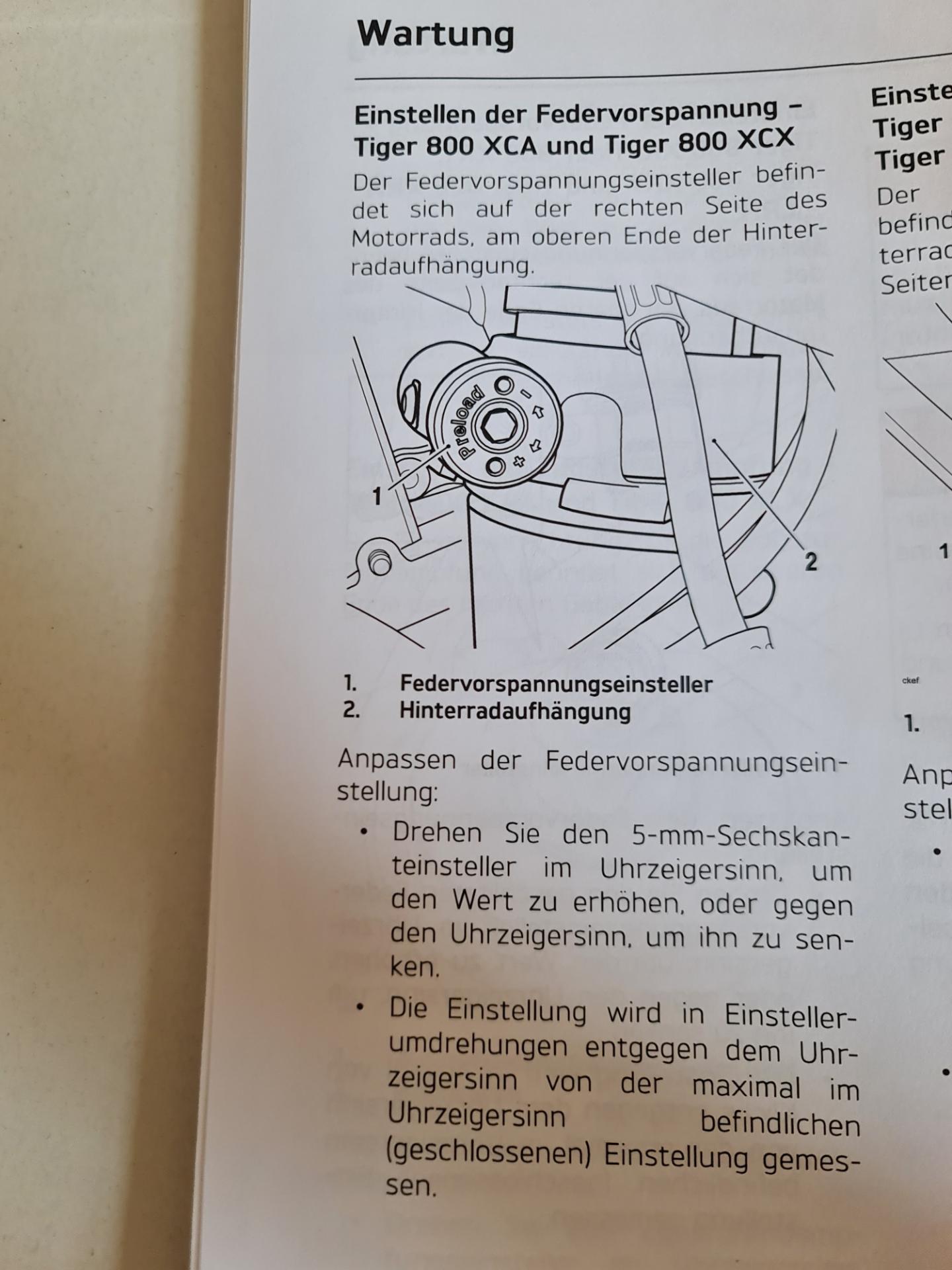 Federbein Hinten Einstellen Tiger Xc Xr Xc Xr Ab Bj